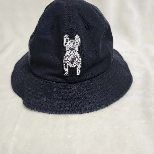 [BUNJANG] French Bulldog Pattern Bucket Hat Black / 프렌치 불도그 패턴 벙거지 모자 블랙