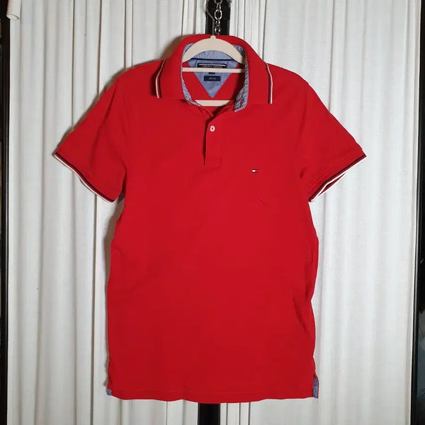 [BUNJANG] Tommy Hilfiger Slim Fit Red Polo T-Shirt / [90]사이즈 타미힐피거 슬림핏 레드 카라티  2508850