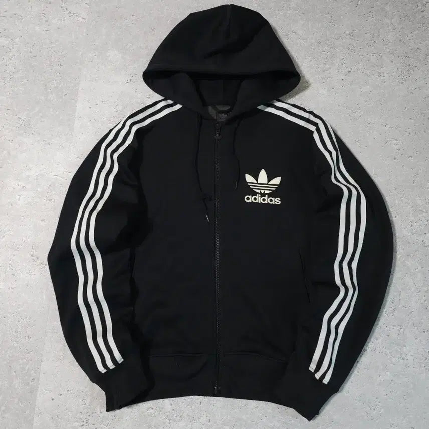 [BUNJANG] Adidas Three Stripes Black Firebird Track Jacket Hoodie / 아디다스 삼선 블랙 후드집업 파이어버드 져지 자켓
