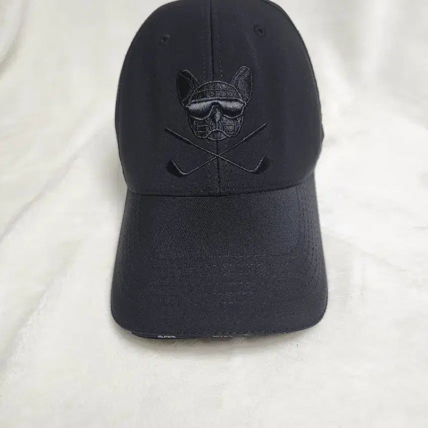 [BUNJANG] French Bulldog Embroidered Black Ball Cap / 프렌치불독 골프 자수 블랙 볼캡