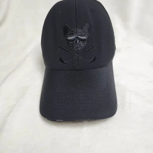 [BUNJANG] French Bulldog Embroidered Black Ball Cap / 프렌치불독 골프 자수 블랙 볼캡