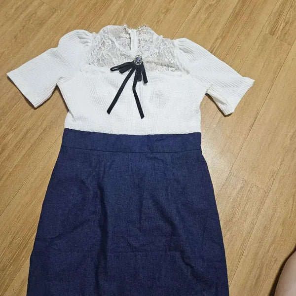 [BUNJANG] Elegant Two-Tone Dress / 홀복 고급 원피스