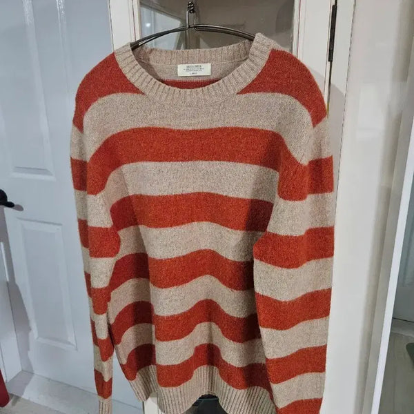 [BUNJANG] BENDROVI Striped Knit Orange Beige / [BENDROVI] 스트라이프 니트 오렌지 베이지