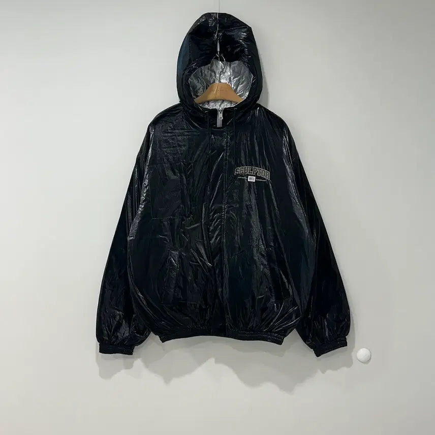 [BUNJANG] SCULPTOR Reversible Windbreaker Jacket Black/Silver / SCULPTOR 스컬프터 리버시블 바람막이 자켓