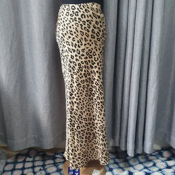 [BUNJANG] Silk Leopard Maxi Skirt / 실킷 레오파드 맥시스커트