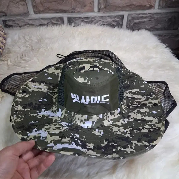 [BUNJANG] Camouflage Fishing Hat 5-Pack / 새상품 카모플라쥬 낚시 모자 5개 1만
