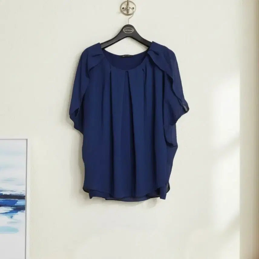 [BUNJANG] Women's Chiffon Short-Sleeve Blouse - Size 55/90 / 55 블라우스 반팔 블라우스 쉬폰 블라우스 정장 여성 여름 블라우스 90