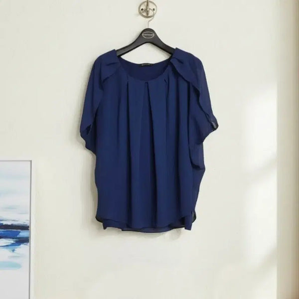 [BUNJANG] Women's Chiffon Short-Sleeve Blouse - Size 55/90 / 55 블라우스 반팔 블라우스 쉬폰 블라우스 정장 여성 여름 블라우스 90