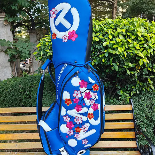 [BUNJANG] Sakura Waterproof Pro Caddy Golf Bag (Blue) / 골프백 포인트 사꾸라 방수 프로 캐디백(블루)