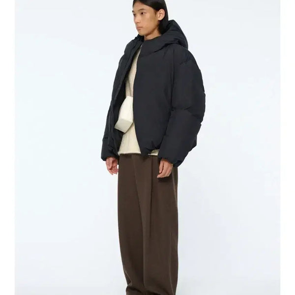 [BUNJANG] AMomento 25FW Hooded Padding Black Size L / 아모멘토 25FW 후디드 패딩