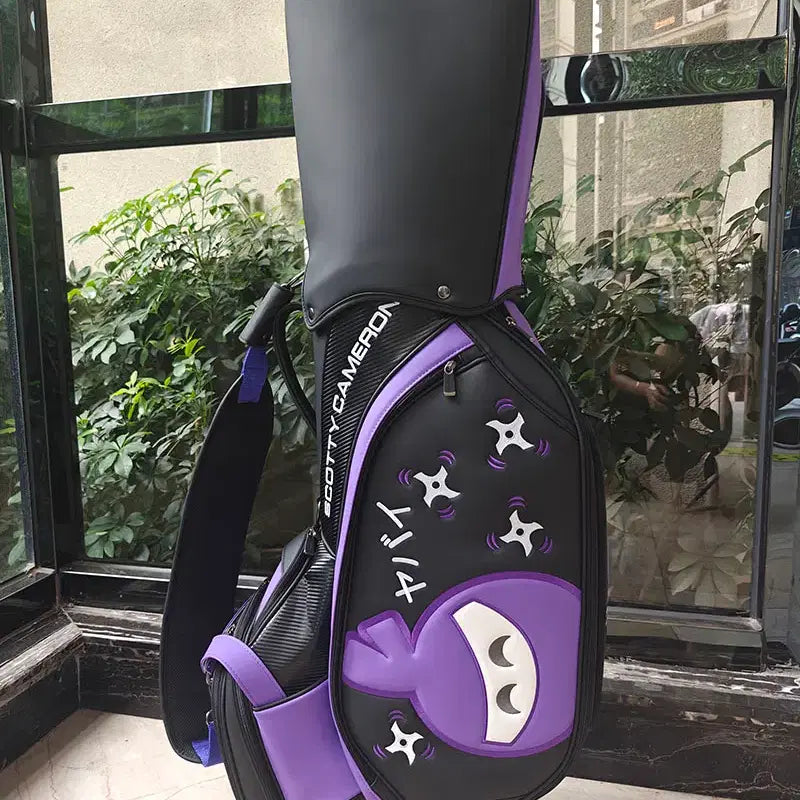 [BUNJANG] Ninja Waterproof Drop Shape Pro Caddy Bag (Black Purple) / 골프백 닌자 물방울모양 방수 프로 캐디백(블랙퍼플)