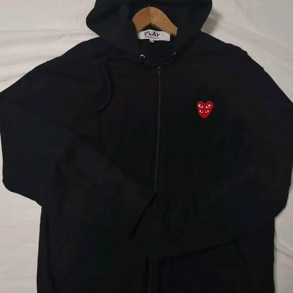 [BUNJANG] Comme des Garçons Play Red Double-Heart Hoodie Zip-Up / (특가/무배)꼼데가르송 레드 더블와펜 남성 후드집업 2XL