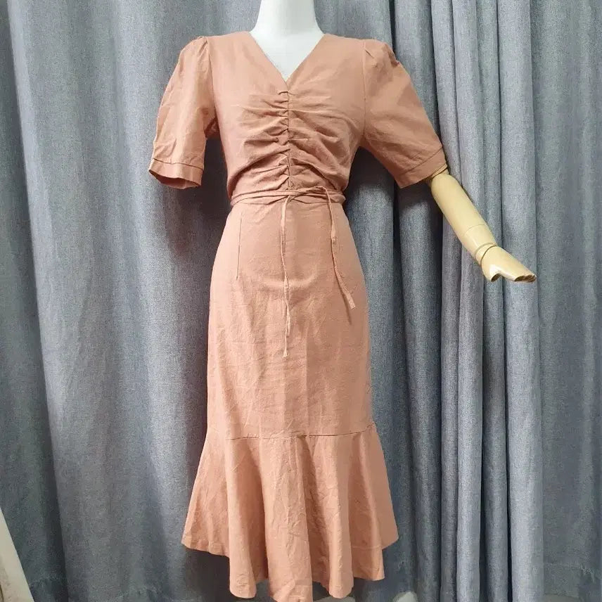 [BUNJANG] Draping Indie Pink Luxury Dress / 55드레이핑 인디핑크 고급 원피스