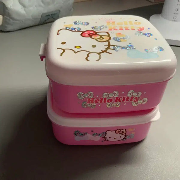 [BUNJANG] Hello Kitty Classic 2-Tier Lunch Box / 헬로키티 고전 도시락통