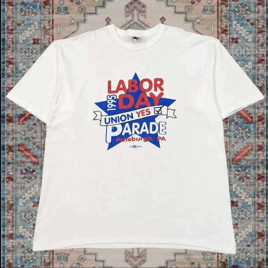 [BUNJANG] 1995 ATU Local 85 Labor Day Parade Graphic T-Shirt XL / 90s Made In USA 대중교통 노조 노동절 그래픽 티셔츠 XL