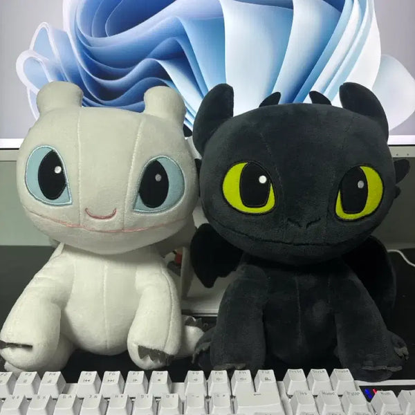 [BUNJANG] How to Train Your Dragon Toothless & White Fury Plush Set / 드래곤 길들이기 투슬리스, 화이트 퓨리