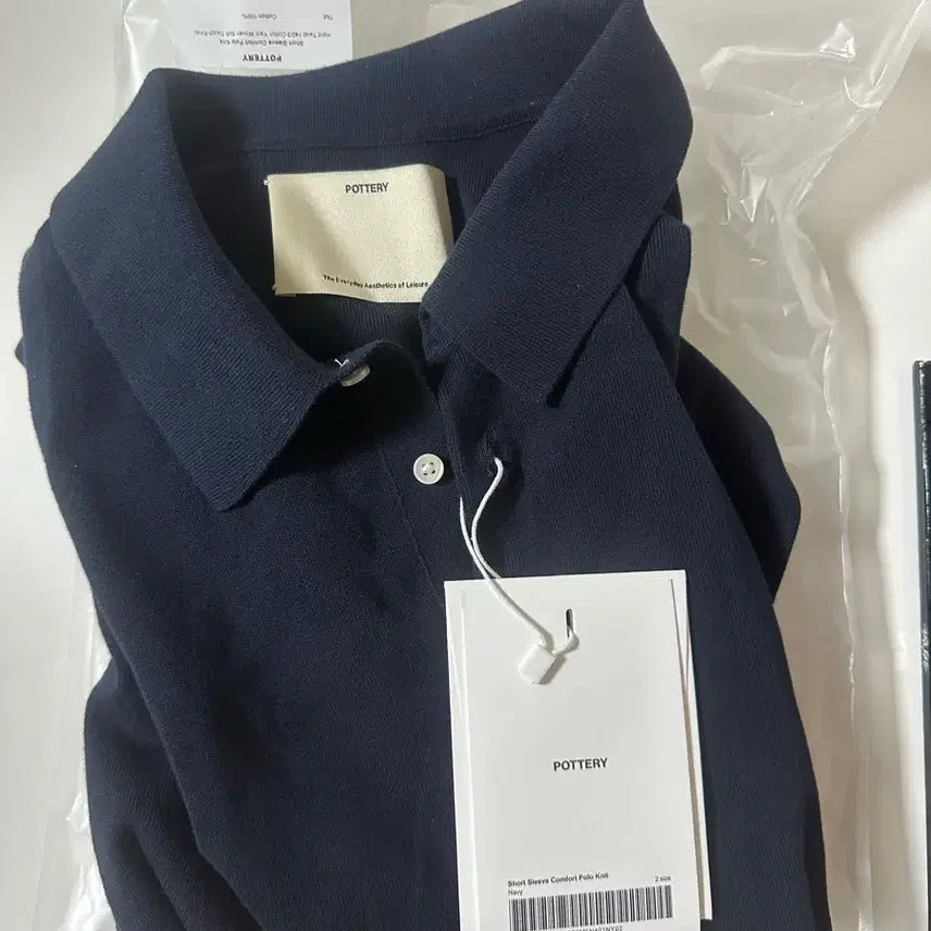 [BUNJANG] Pottery Short Sleeve Knit Navy Size 2 / 포터리 반팔니트 네이비 2사이즈