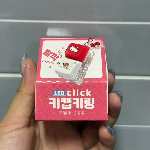 [BUNJANG] Sanrio Character LED Click Keycap Keyring Set (3 pcs) / (미개봉, 새상품) LED click 산리오 랜덤 키캡키링 3개