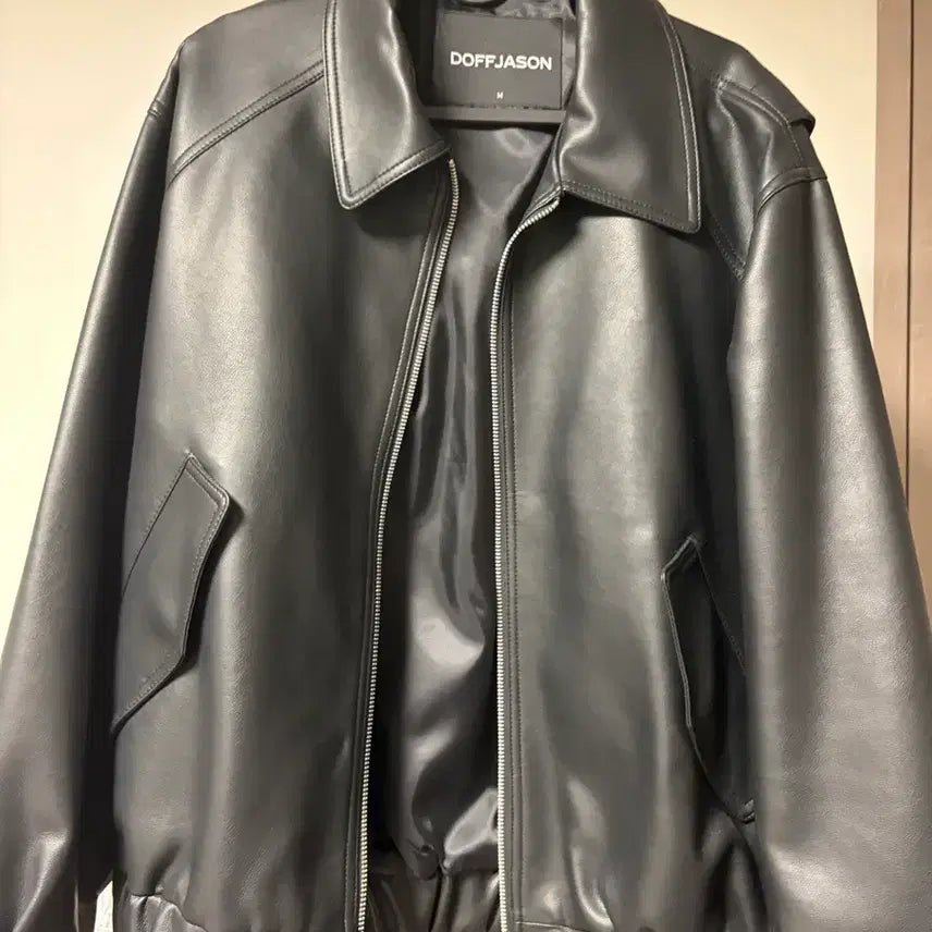 [BUNJANG] Dope Jayson Oversized Vegan Leather Bomber Jacket / 도프제이슨 오버핏 비건레더 보머 자켓