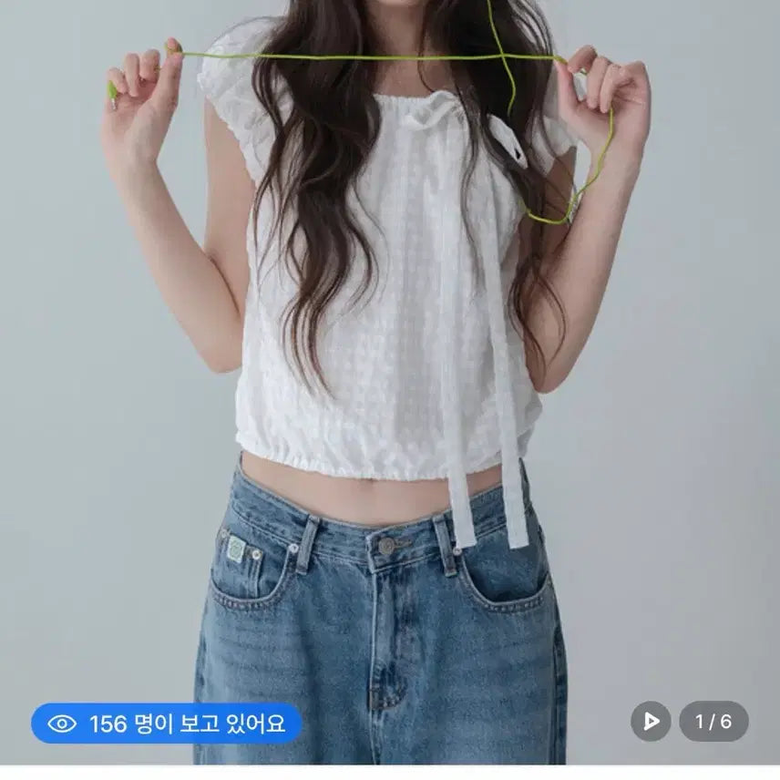 [BUNJANG] Masc En Avril Ribbon Check Short Sleeve Blouse / 마스 언 에브릴 리본 체크 반팔 블라우스 S