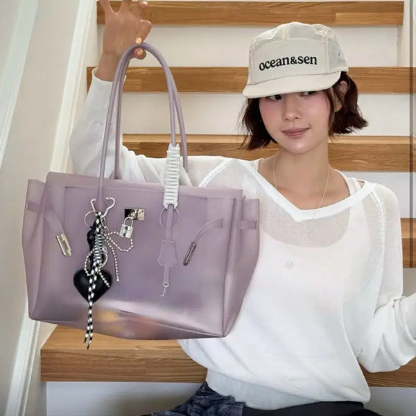 [BUNJANG] Jelly Bag Birkin Bag with Keychain (Sealed) / [미개봉 새상품] 젤리백 벌킨백 (키 고리 키링 포함)