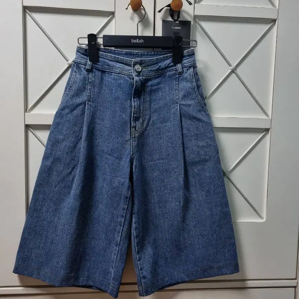 [BUNJANG] Wide Leg Denim Shorts / 와이드 데님 반바지