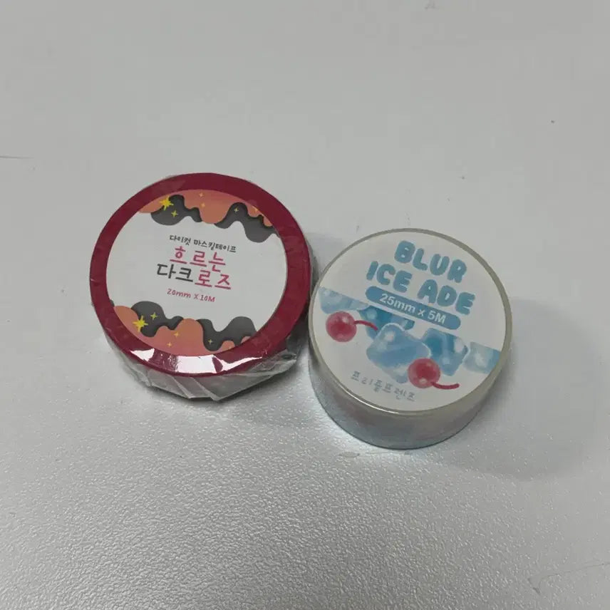 [BUNJANG] Blues Flowing Dark Rose Die-Cut & Frizzle Friends Blue Ice Eid Washi Tape Set / 통마테 원가이하 판매(블루즈, 프리즐프렌즈)