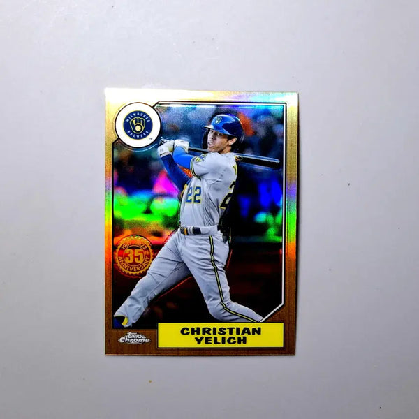 [BUNJANG] Christian Yelich 1987 Refractor 2022 Topps Chrome Milwaukee Brewers Baseball Card / MLB 크리스티안 옐리치 1987 리플렉터 2022 탑스크롬 밀워키