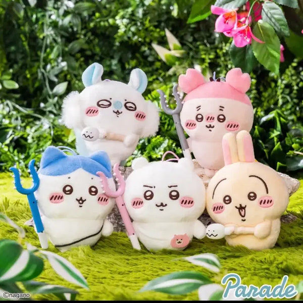 [BUNJANG] Chikawa Usagi Hachiware Kani Momonga 5-Piece Doll Keychain Set / 26년9월이후*[퍼레이드] 토벌봉 치이카와 우사기 하치와레 카니 모몽가5종 인형키링 개별가