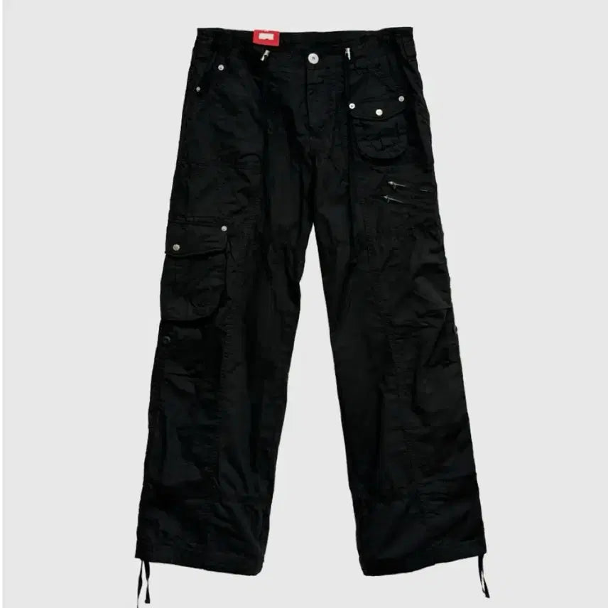 [BUNJANG] Seoul Based String Low Cargo Pants (Black, L) / [새상품] 서울베이스드 스트링 로우 카고 팬츠