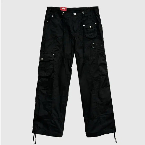 [BUNJANG] Seoul Based String Low Cargo Pants (Black, L) / [새상품] 서울베이스드 스트링 로우 카고 팬츠
