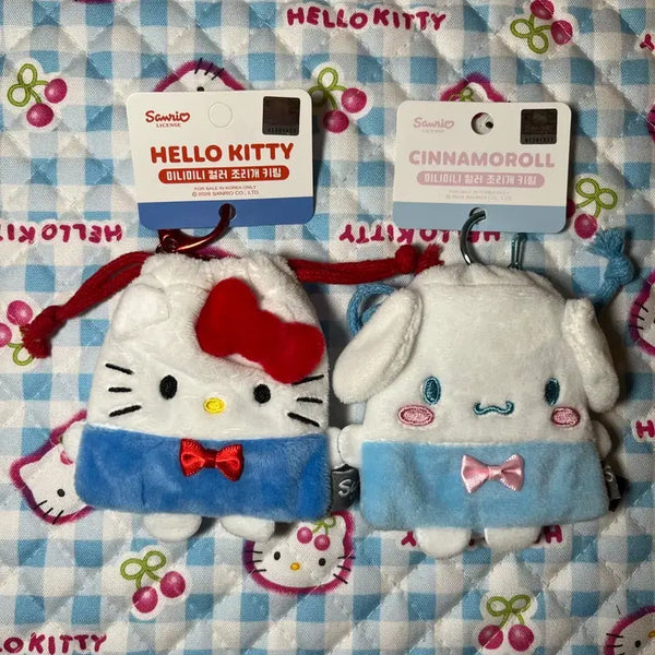 [BUNJANG] Sanrio Cinnamoroll & Hello Kitty Mini Pouch Strap Bundle Set / 산리오 시나모롤/헬로키티 미니미니 조리개 키링 (일괄)