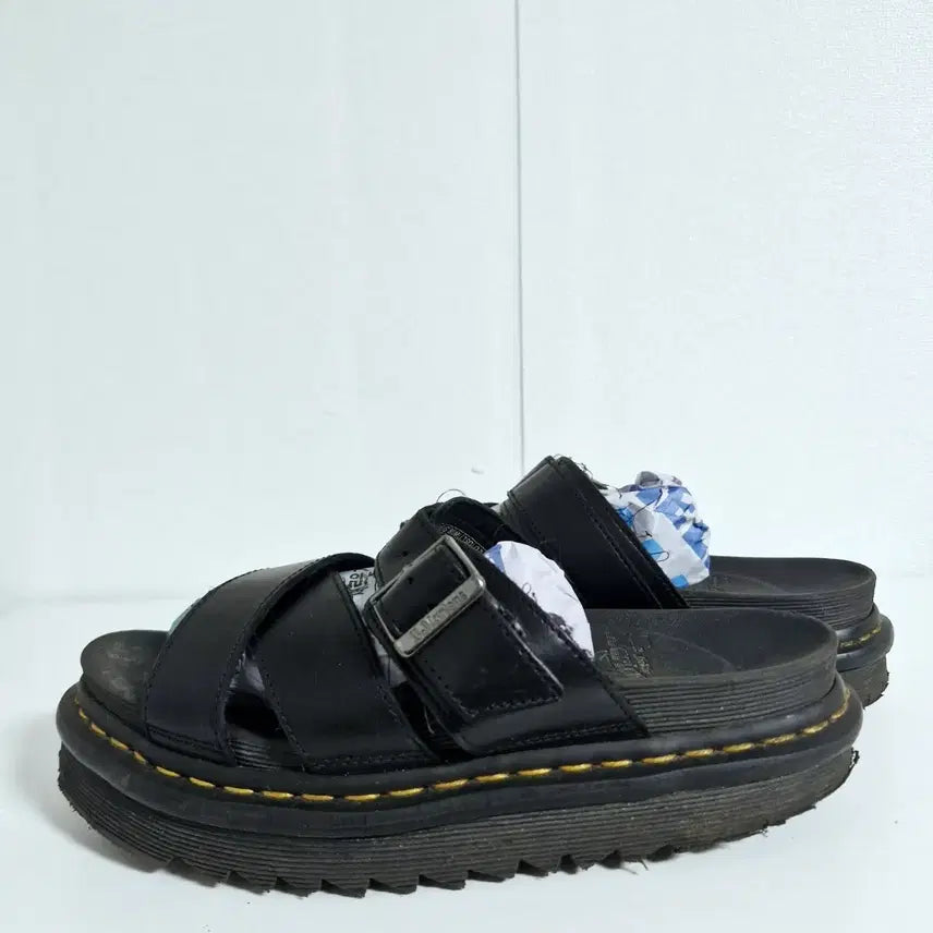 [BUNJANG] Dr. Martens Ryker Black Leather Sandals / 닥터마틴 라이커 블랙 가죽 샌들(245)