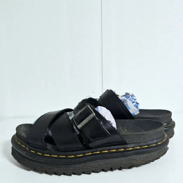 [BUNJANG] Dr. Martens Ryker Black Leather Sandals / 닥터마틴 라이커 블랙 가죽 샌들(245)