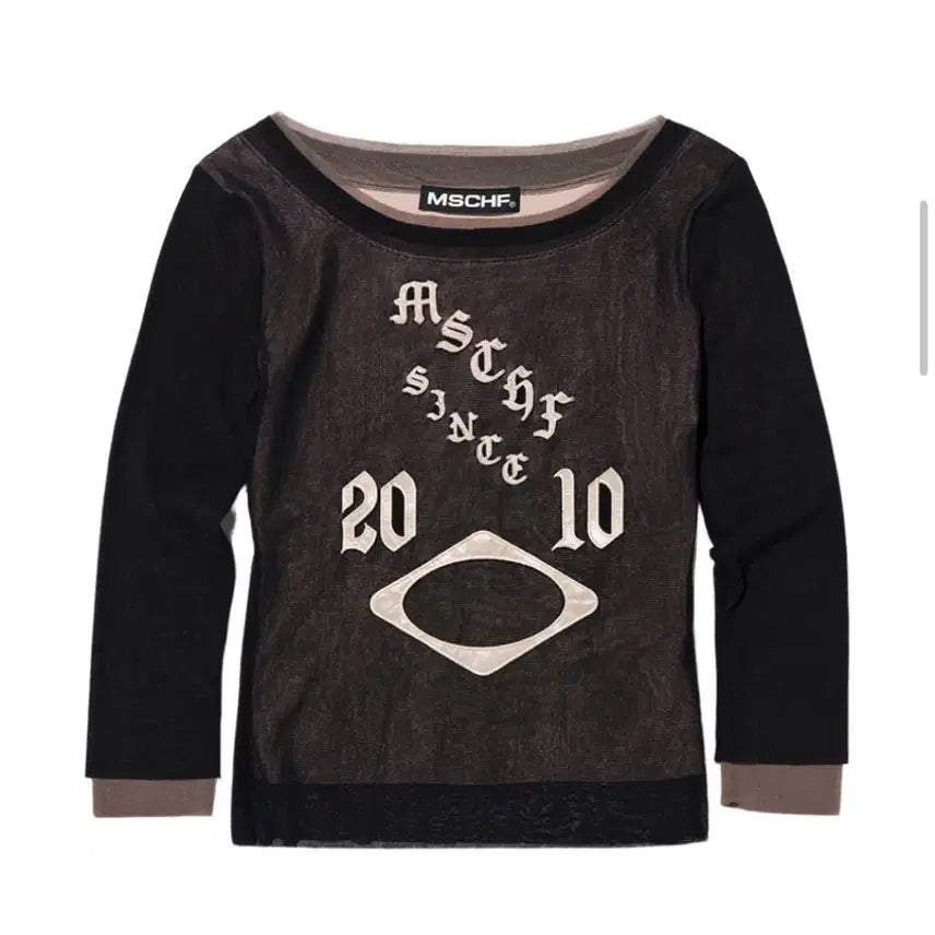 [BUNJANG] Mischief Boatneck Mesh Top Black / 미스치프 보트넥 메쉬 탑 블랙