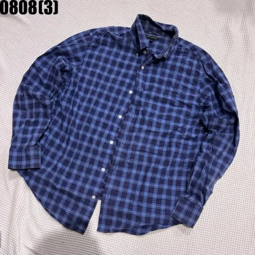 [BUNJANG] Banana Republic Navy Check Shirt L / 바나나 리퍼블릭 체크 남방 네이비 L 8/8