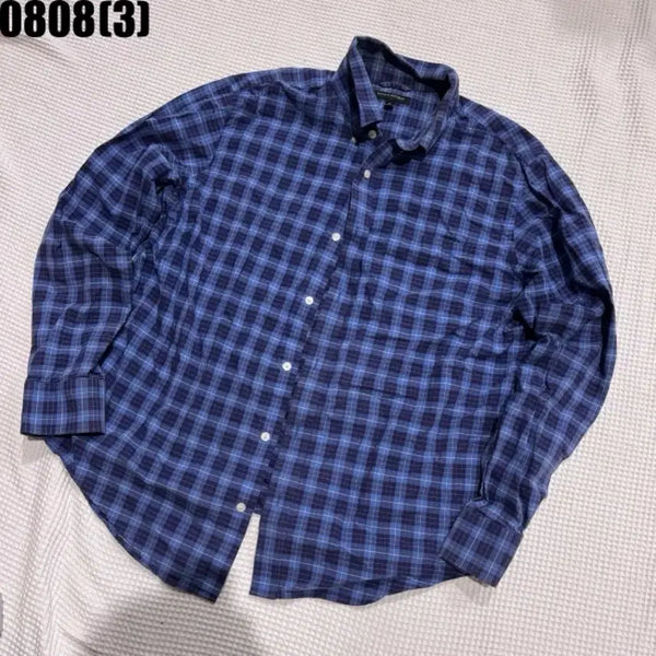 [BUNJANG] Banana Republic Navy Check Shirt L / 바나나 리퍼블릭 체크 남방 네이비 L 8/8