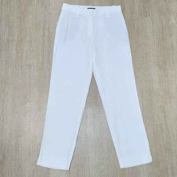 [BUNJANG] Massimo Dutti White Linen Blend Women's Slacks / 마시모두띠 (Massimo Dutti) 화이트 린넨 슬랙스 여성 바지