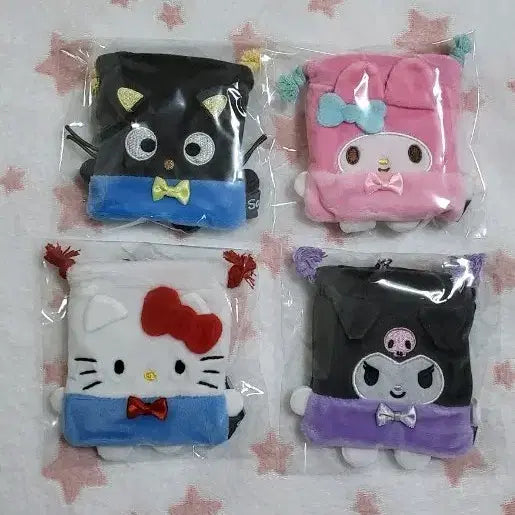 [BUNJANG] Mini Mini Color Drawstring Keyring Set (Kuromi, My Melody, Hello Kitty, Choco Cat) / 미니미니컬러 조리개    키링  (쿠로미, 마이멜로디, 헬로키티, 초코캣)