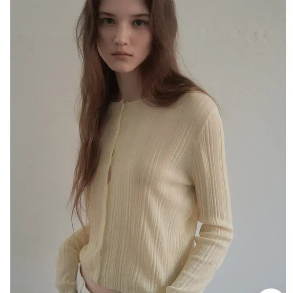 [BUNJANG] SITA Linen Yellow Cardigan / 씨타 -린넨 옐로우 가디건