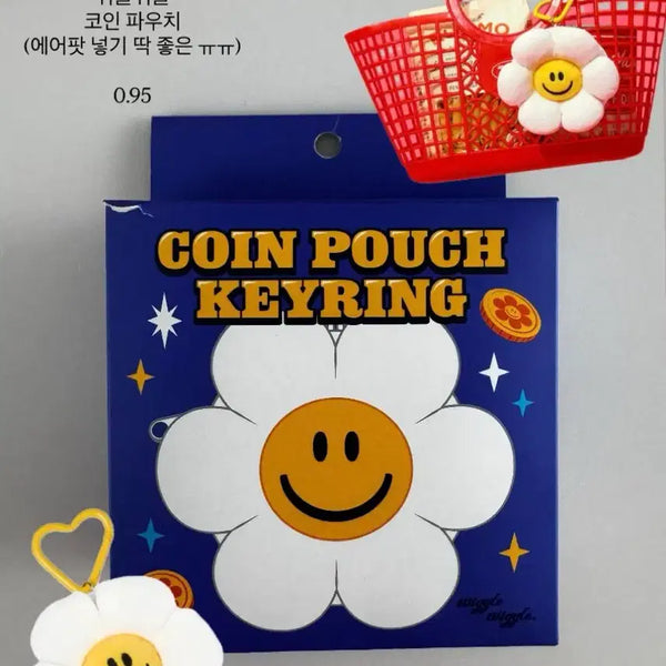 [BUNJANG] Wiggle Wiggle Daisy Wallet Keychain / 위글위글 키링