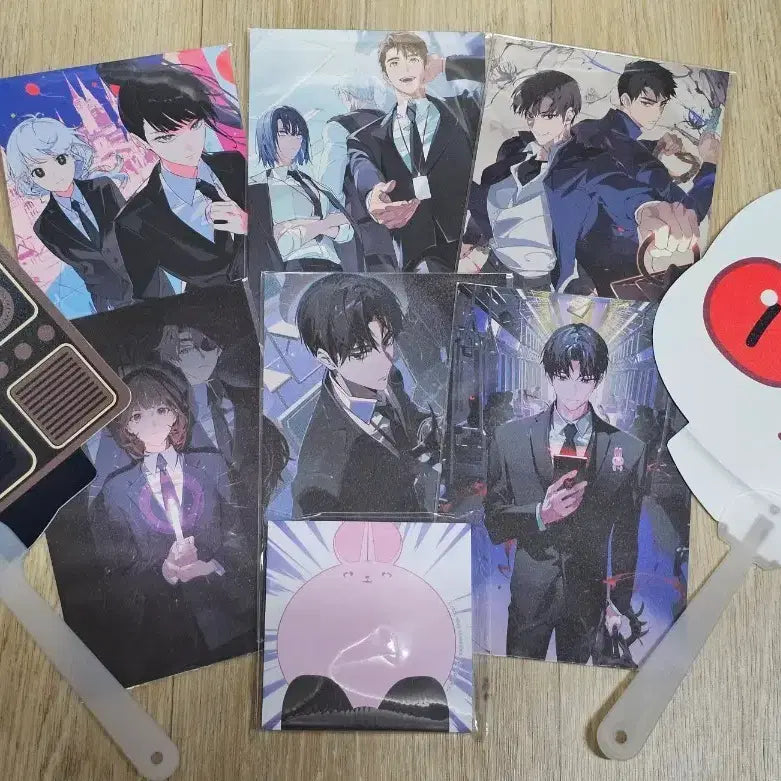 [BUNJANG] Gye-dam Chul-geun (Ghost Story Commute) Official Pop-up Illustration Postcard, Folding Fan, and Memo Pad Bundle Set / 괴담출근 괴출 엽서 삽화 공식 팝업 부채 떡메모지 일괄