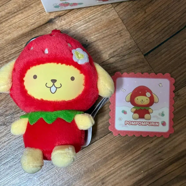 [BUNJANG] Sanrio Pompompurin Strawberry Plush Doll / 산리오 딸기 랜박인형(폼폼푸린)