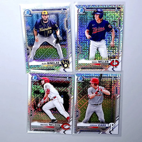 [BUNJANG] 2021 Bowman Chrome MLB Prospect "First" Mojo Refractor Card Bundle (Asia Limited Edition) / MLB 유망주 퍼스트 모조 리플 4장 묶음 아시아 한정 2021 보우먼크롬