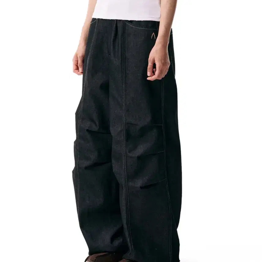 [BUNJANG] ARCAM Pintuck Print Denim Pants Size 1 / 아캄 핀턱 프린트 데님 팬츠 1사이즈