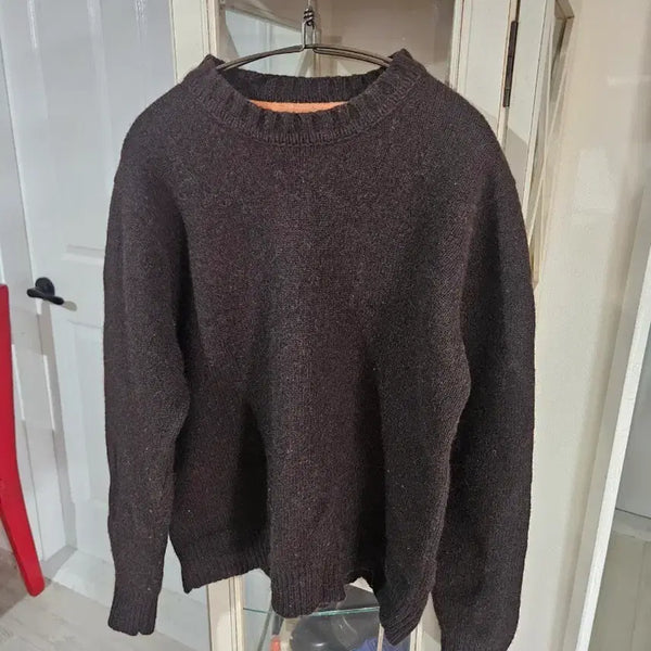 [BUNJANG] 100% Wool Dark Brown Sweater / 모100 스웨터 다크 브라운