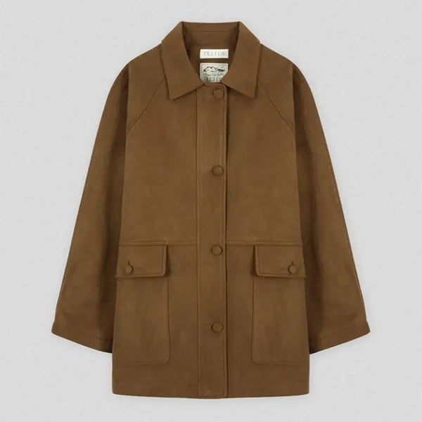 [BUNJANG] TILLIDAI Single Suede Half Jacket Camel / 새상품 틸아이다이 싱글 스웨이드 하프자켓 카멜