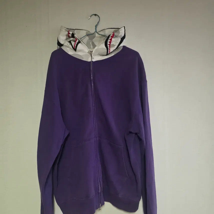 [BUNJANG] BAPE NFS White Camo Shark Hoodie / [OG L] 베이프 NFS 화이트 카모 샤크 후드집업