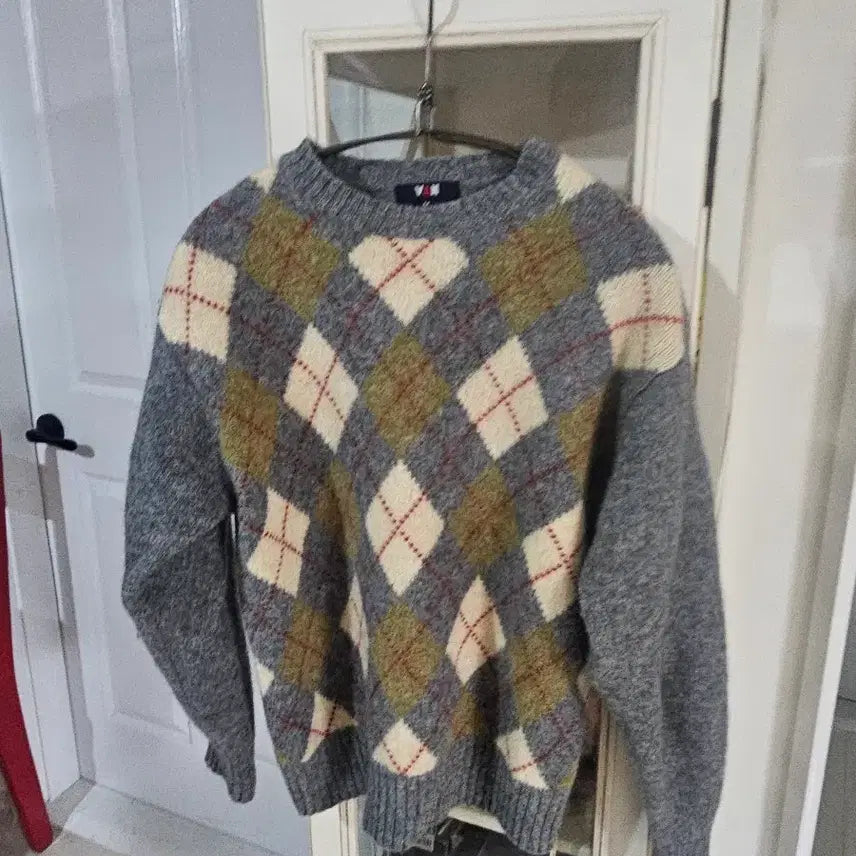 [BUNJANG] Argyle Knit Sweater Size 95 / 아가일 니트 스웨터 95