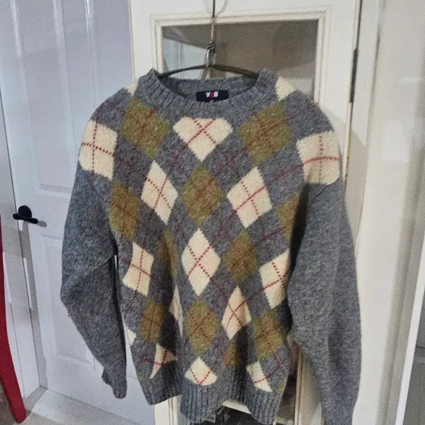 [BUNJANG] Argyle Knit Sweater Size 95 / 아가일 니트 스웨터 95